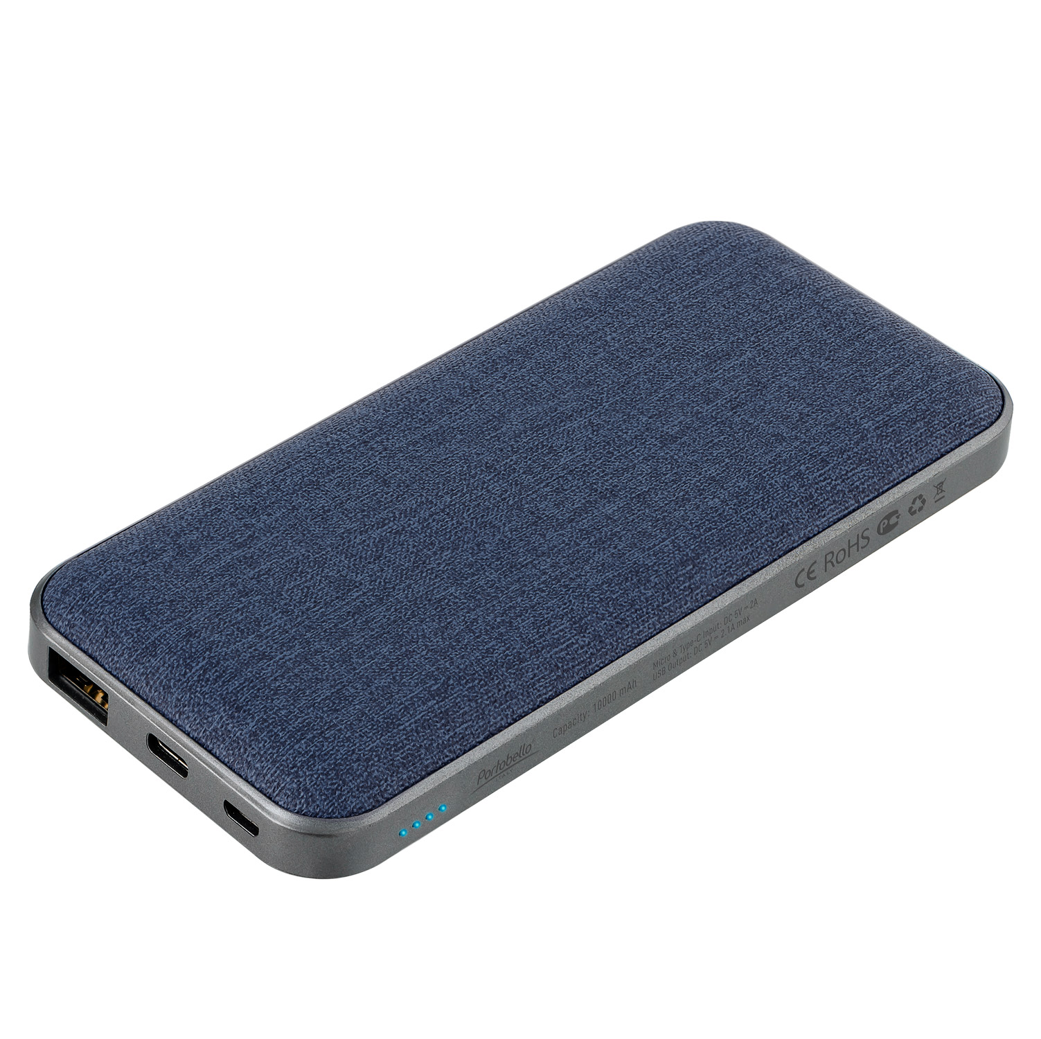 Внешний аккумулятор, Tweed PB, 10000 mah, синий, подарочная упаковка с блистером / 