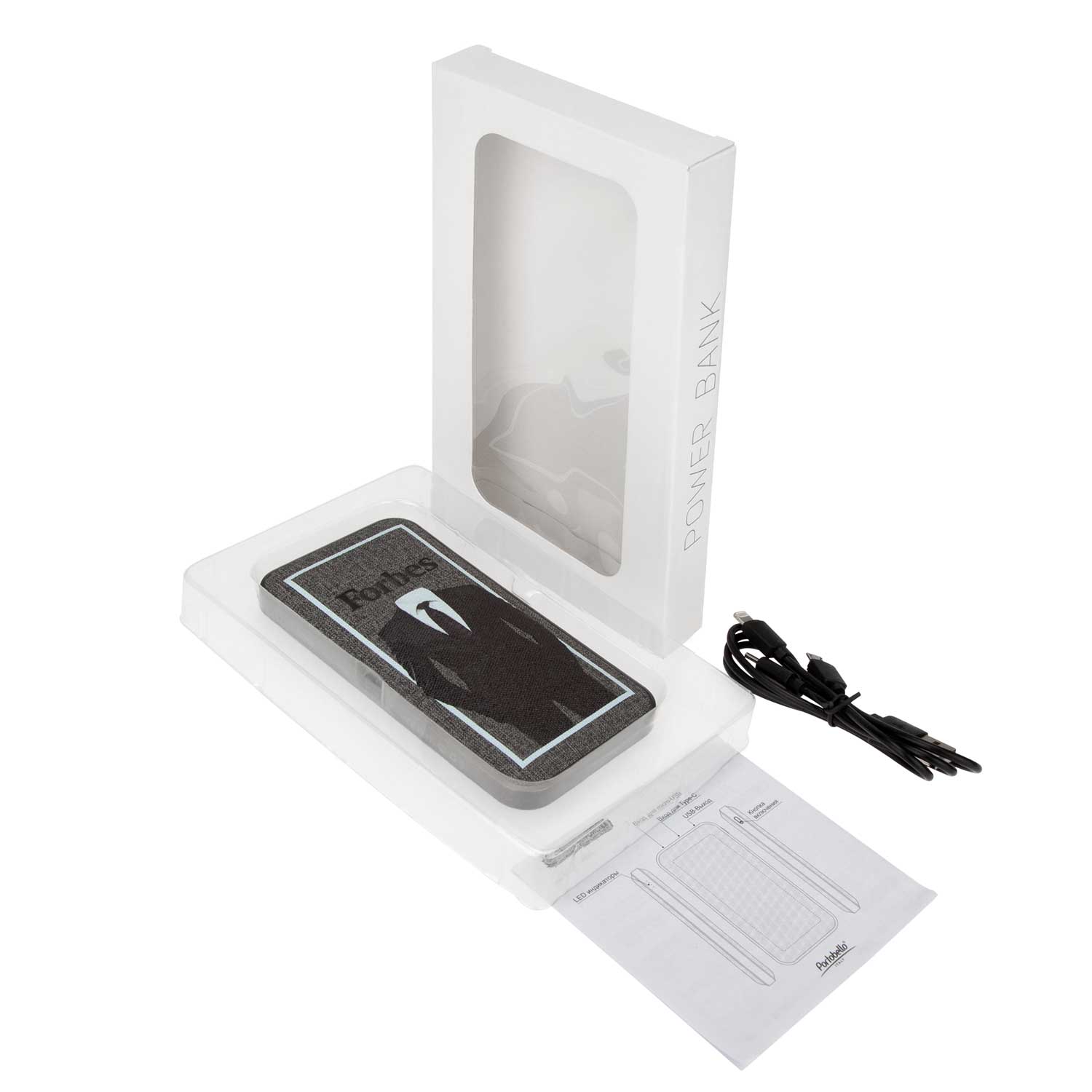 Внешний аккумулятор, Tweed PB, 10000 mah, синий, подарочная упаковка с блистером / 