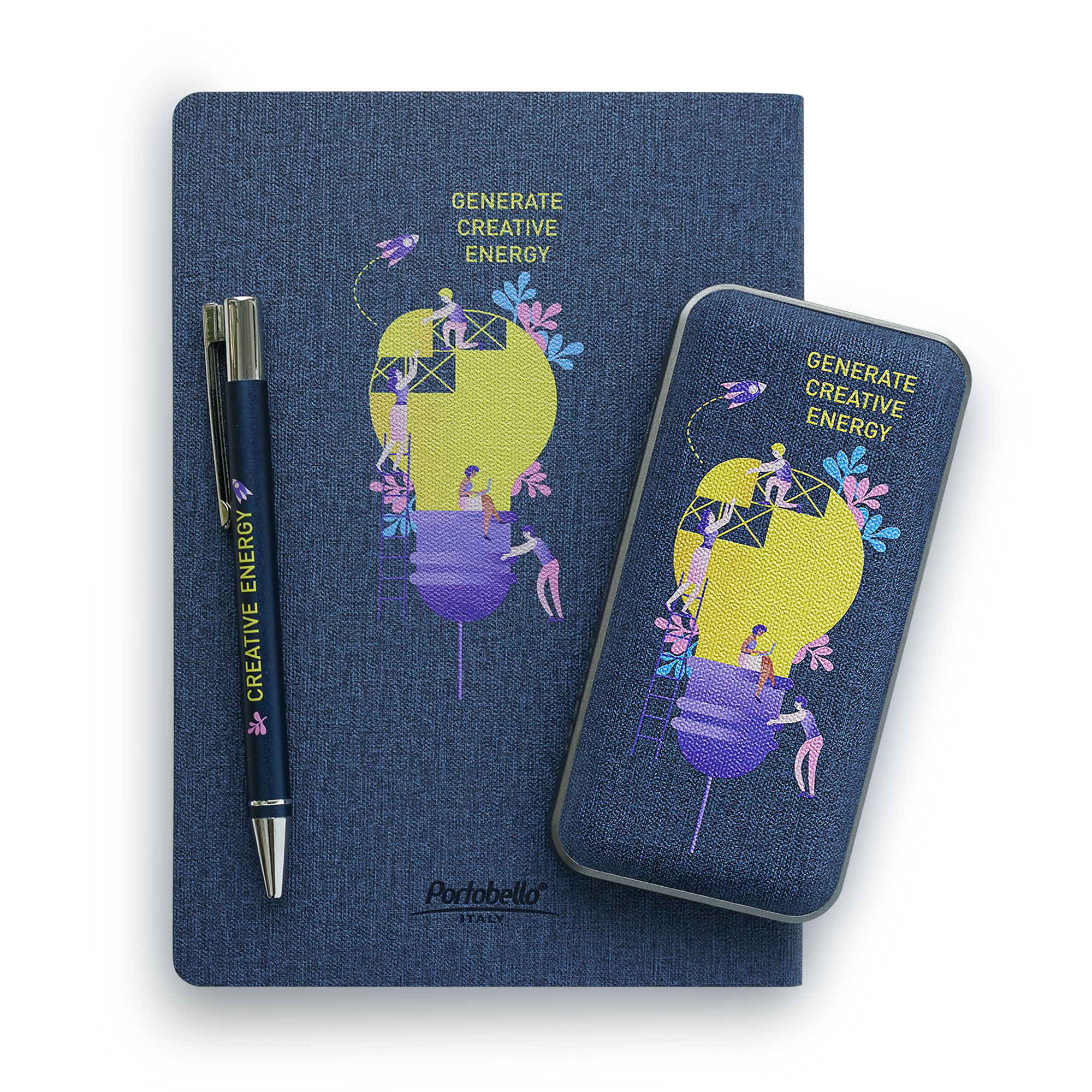 Внешний аккумулятор, Tweed PB, 10000 mah, синий, подарочная упаковка с блистером / 