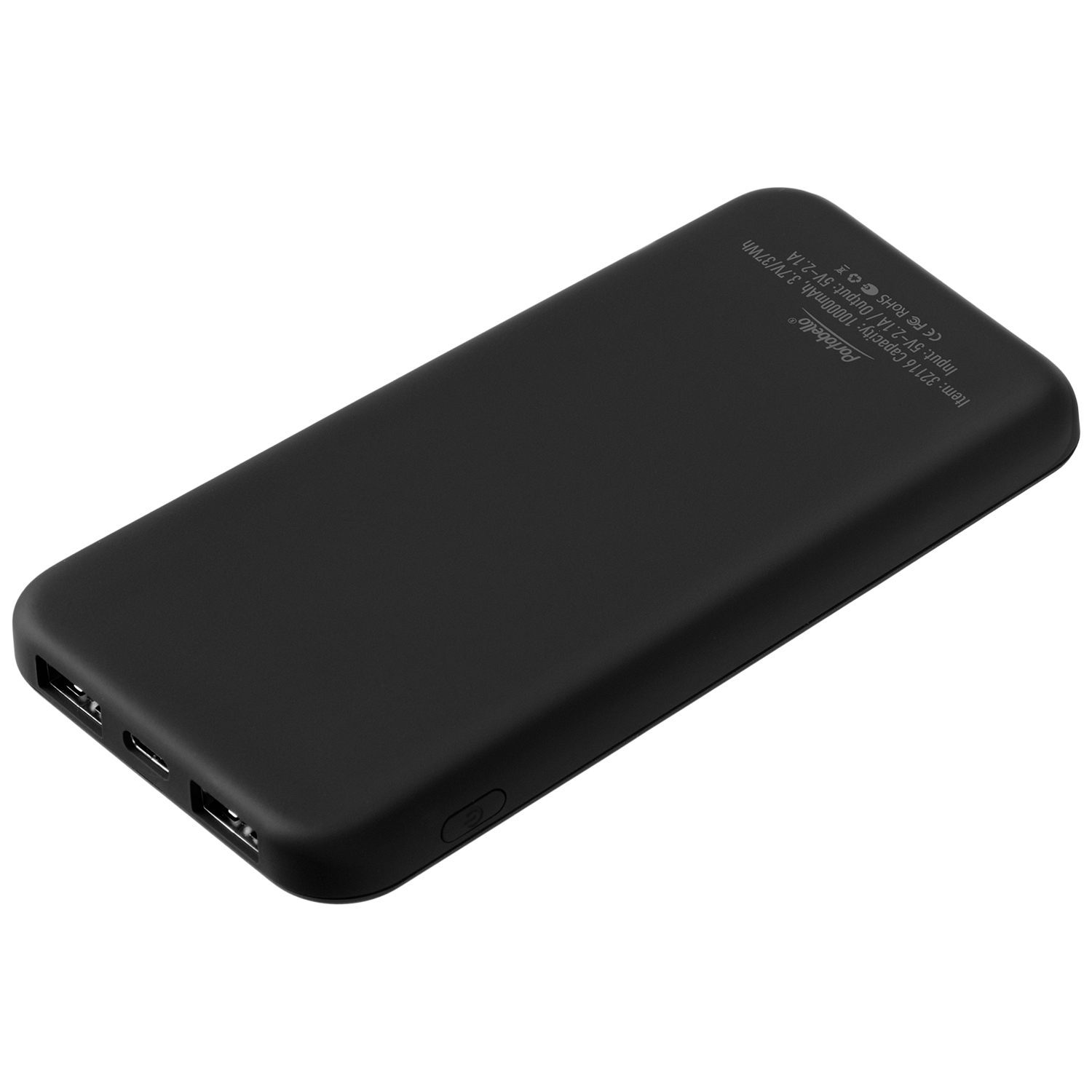 Внешний аккумулятор с подсветкой, Luce, 10000 mAh, черный / 