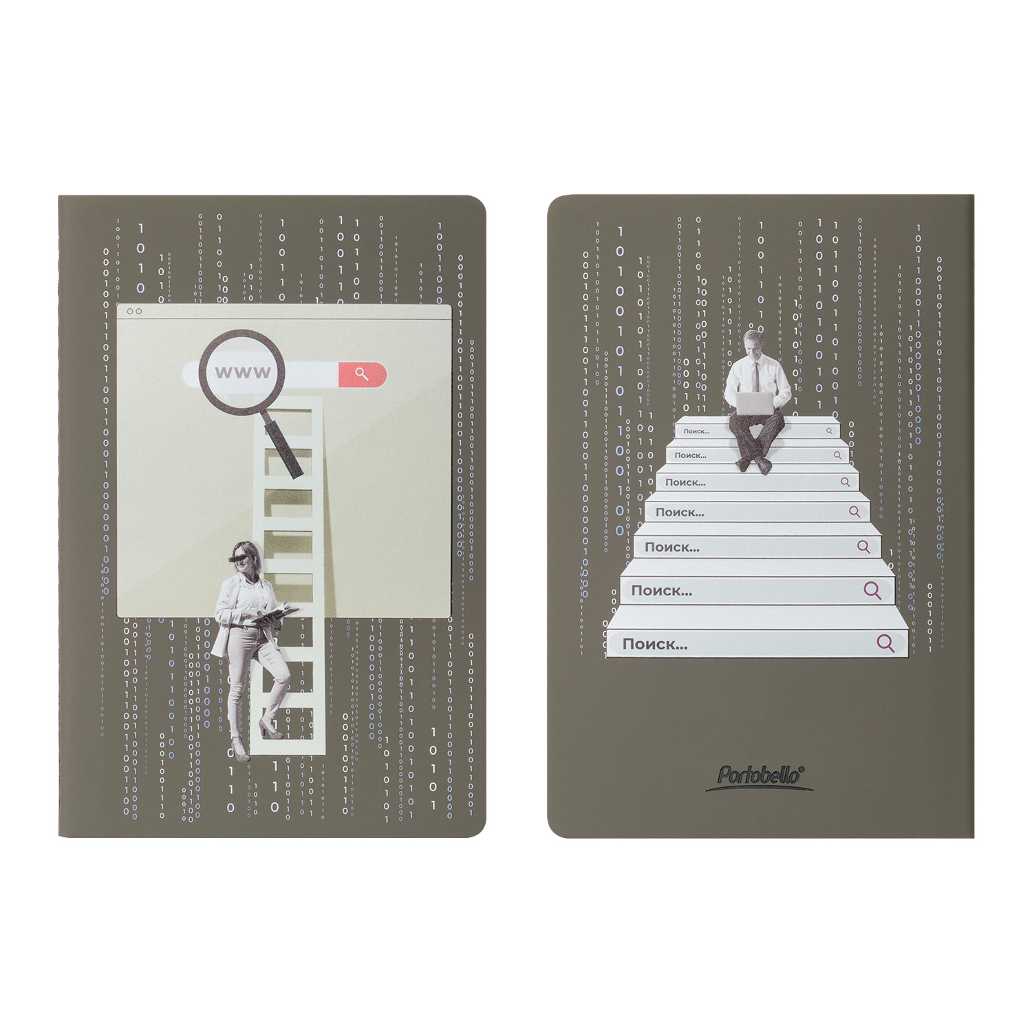 Блокнот Portobello Notebook Trend, Alpha slim, серый / 