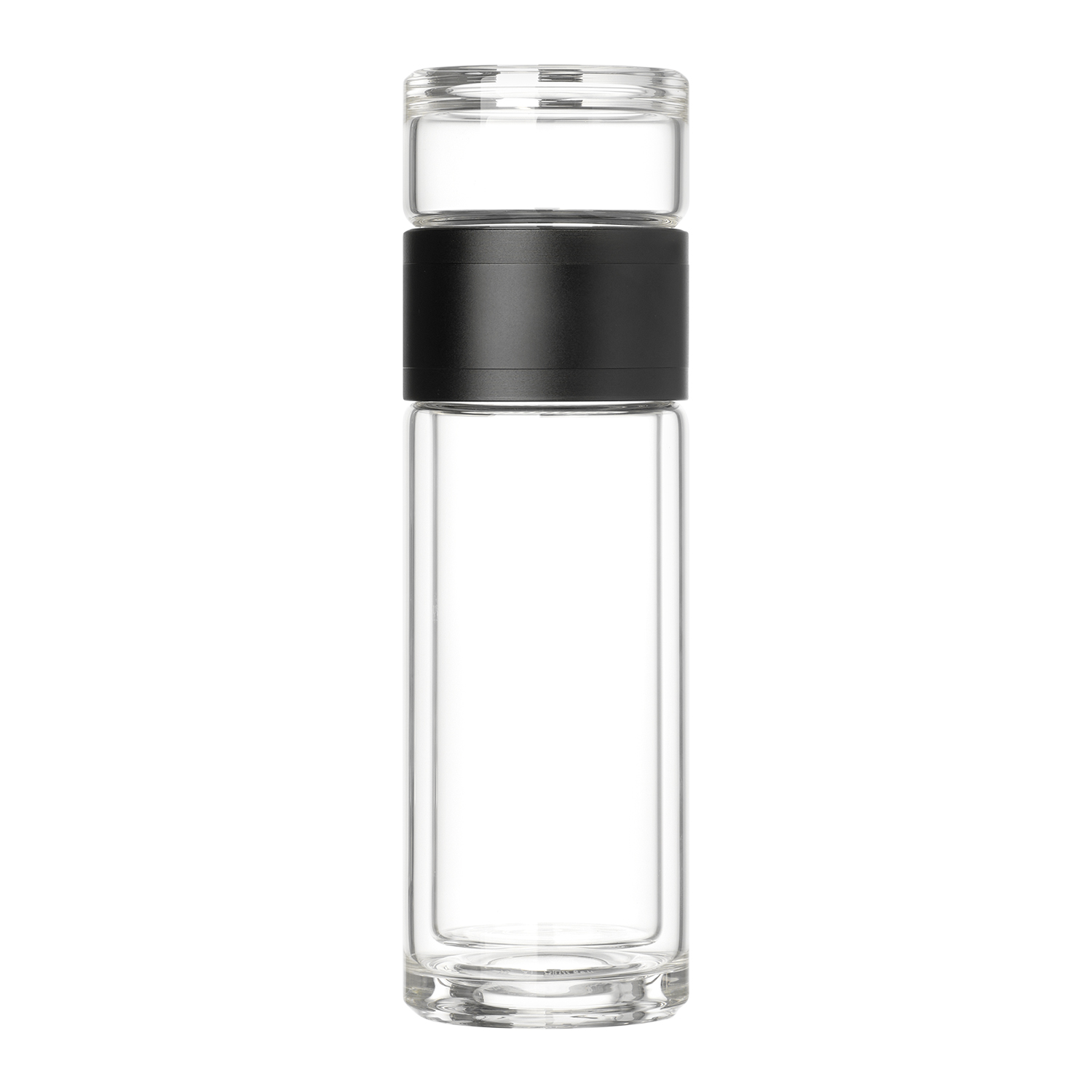 Бутылка стеклянная с двойными стенками, Terso, 300 ml, черная / 