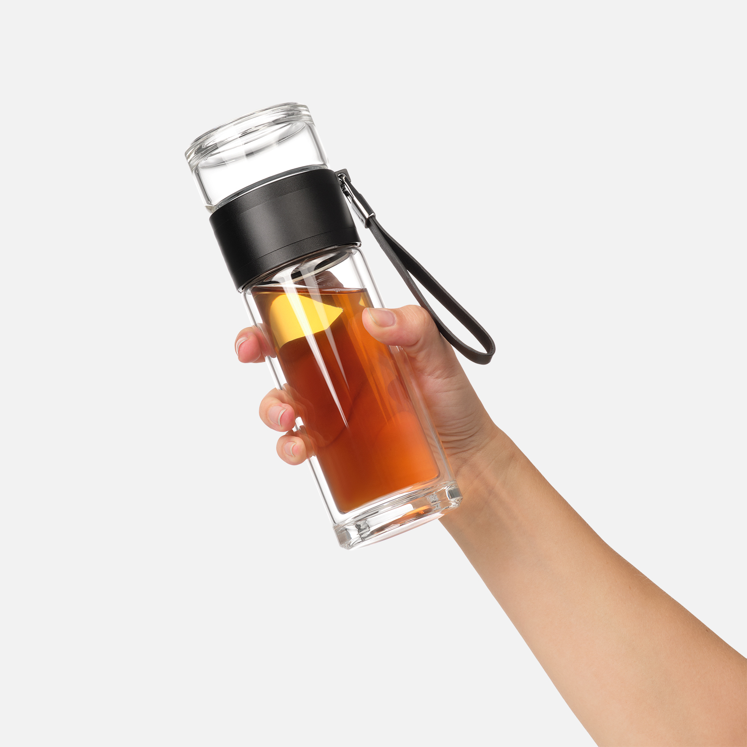 Бутылка стеклянная с двойными стенками, Terso, 300 ml, черная / 