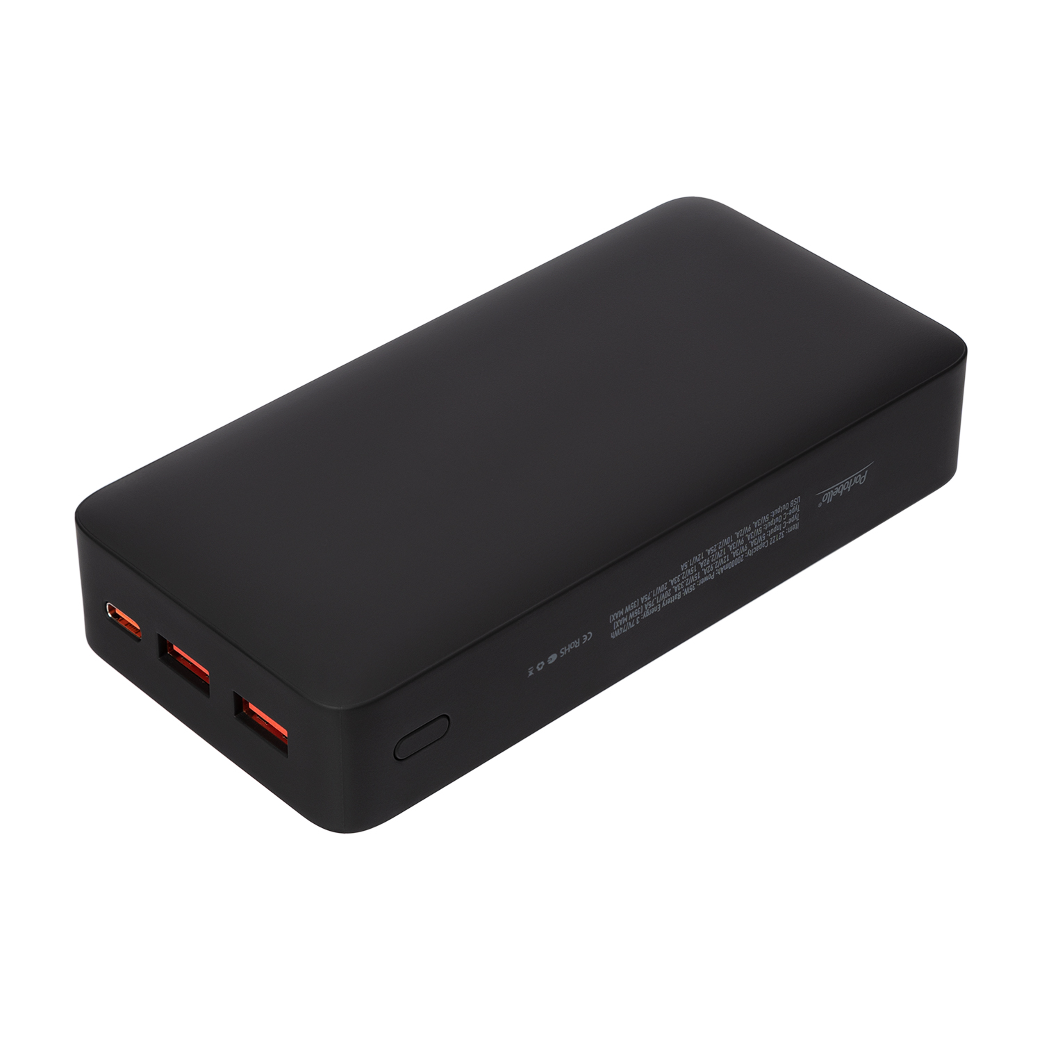 Внешний аккумулятор с подсветкой Ancor PD Plus 20000 mAh, черный / 