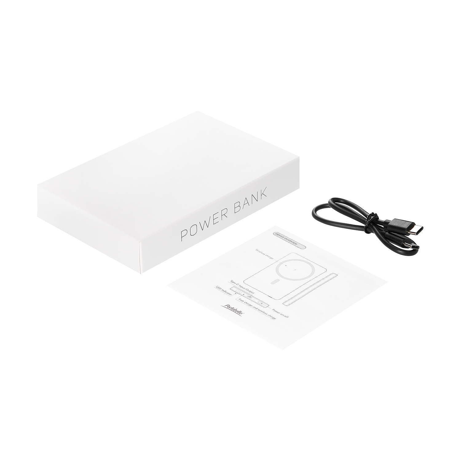 Внешний аккумулятор Atlantis PD 5000mAh с функцией беспроводной зарядки 15W, черный / 