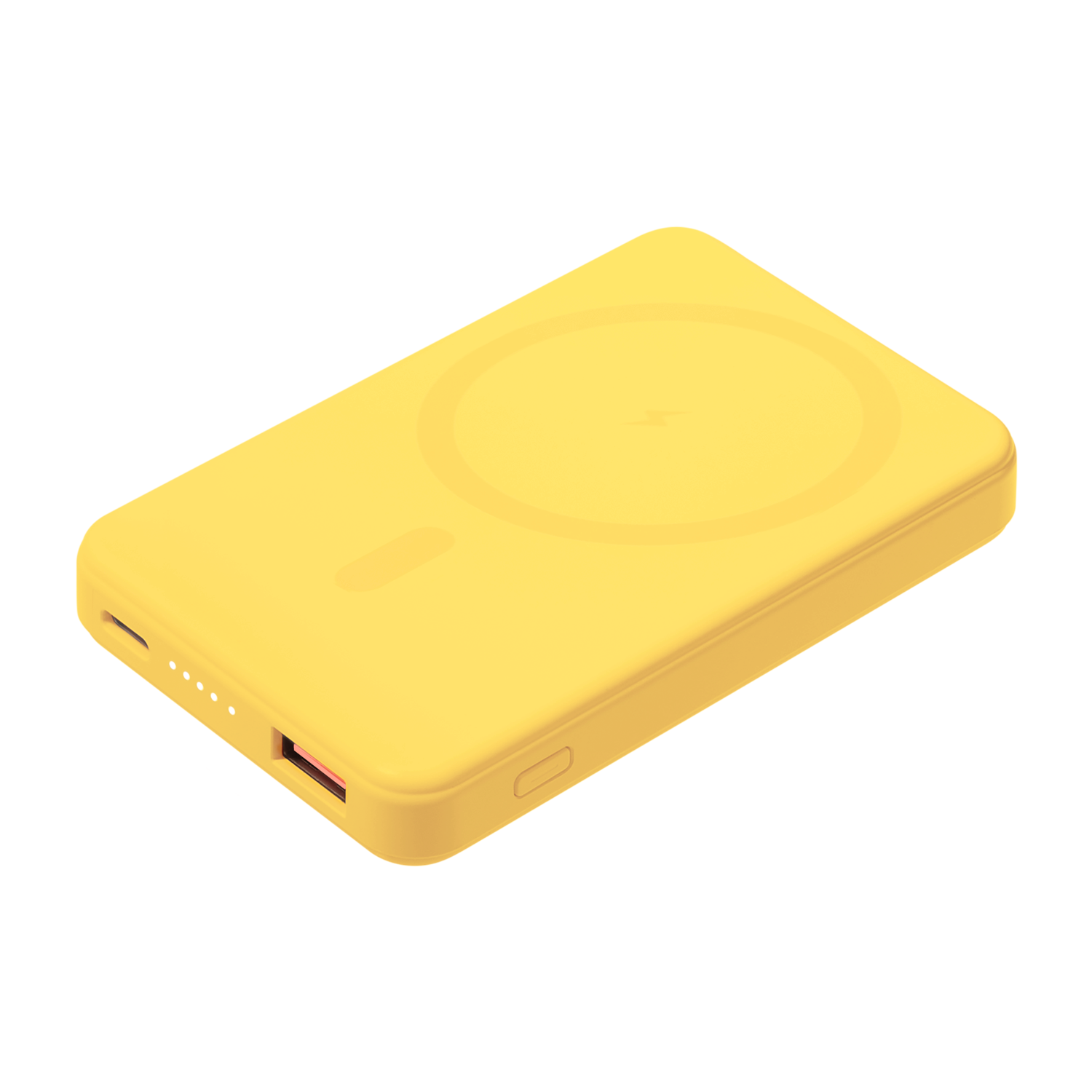 Внешний аккумулятор Largo PD 5000mAh с функцией беспроводной зарядки 15W, желтый / 
