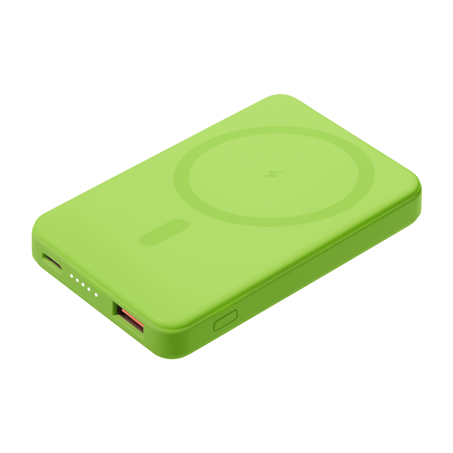 Внешний аккумулятор Largo PD 5000mAh с функцией беспроводной зарядки 15W, салатовый / 