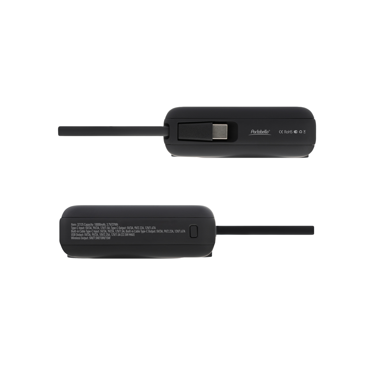 Внешний аккумулятор с подсветкой Ritter PD 10000mAh с функцией беспроводной зарядки 15W / 