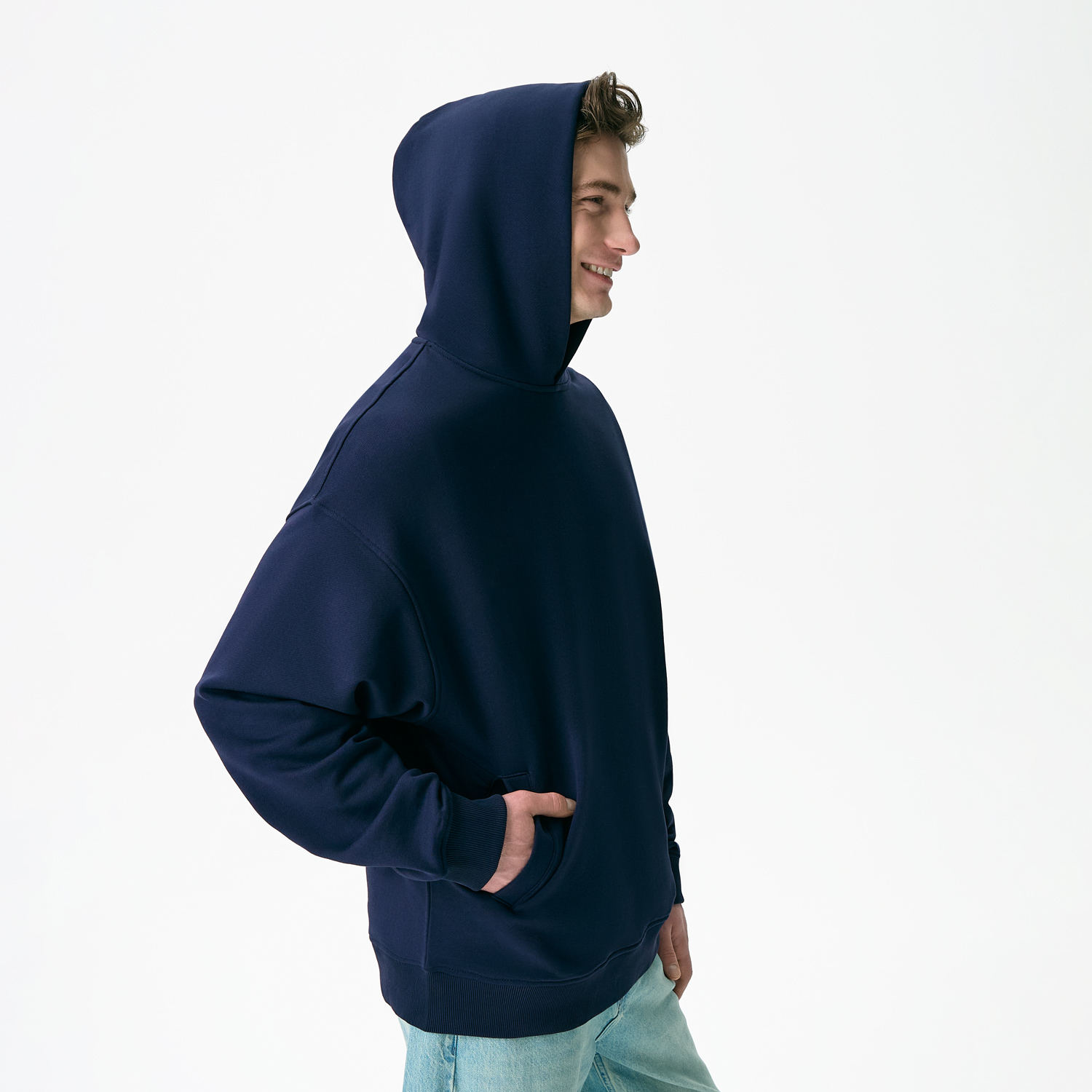 Худи оверсайз унисекс FUSION, темно-синий, размер 3XL/4XL / 
