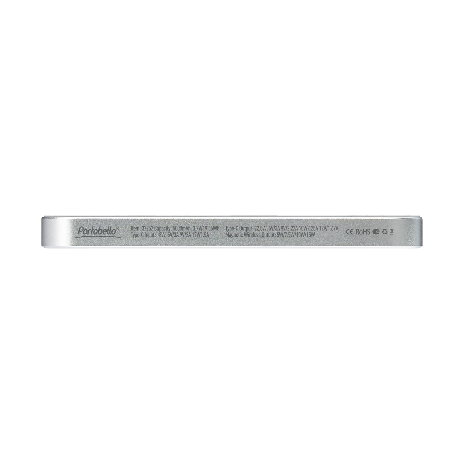 Внешний аккумулятор Artex PD 5000mAh с функцией беспроводной зарядки 15W, серебряный / 