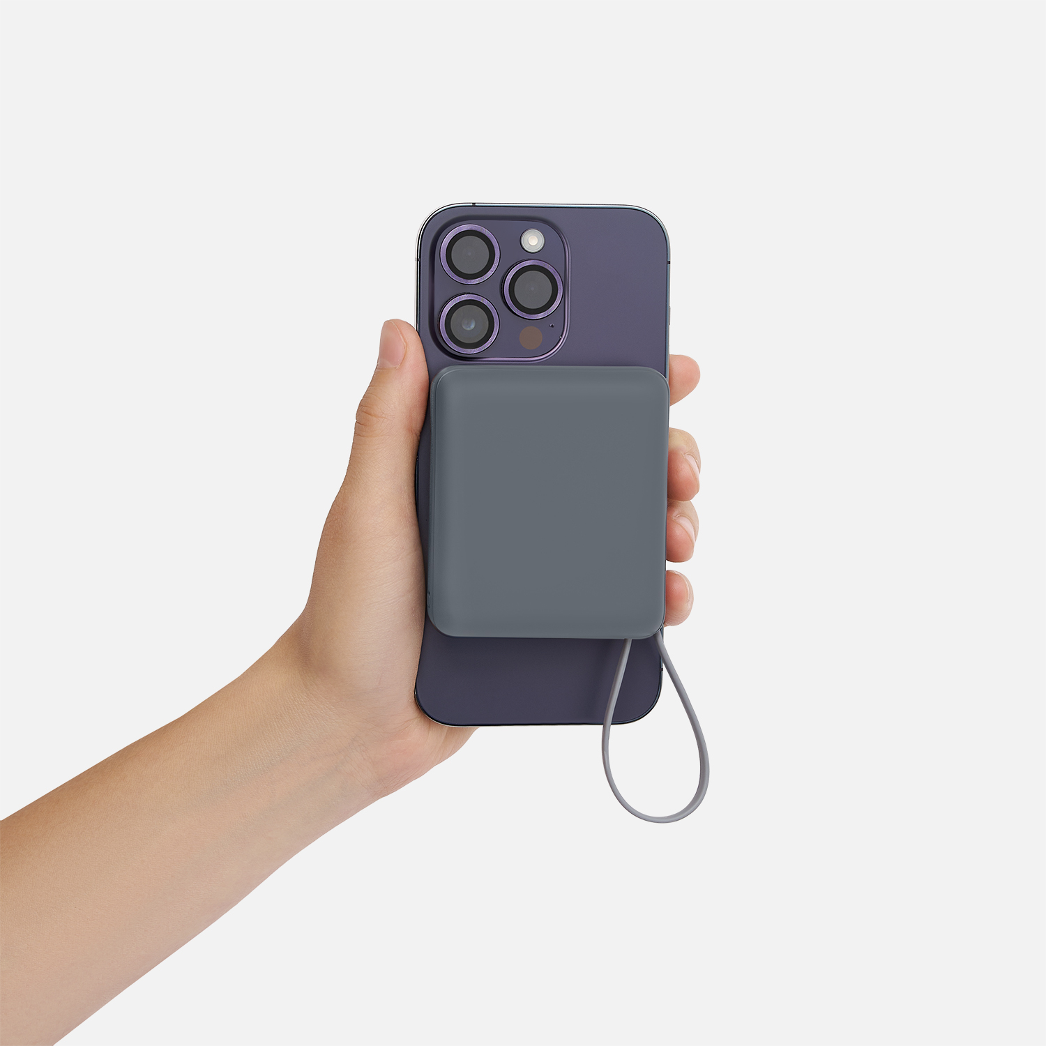 Внешний аккумулятор с подсветкой Ritter PD 10000mAh с функцией беспроводной зарядки 15W, серый / 