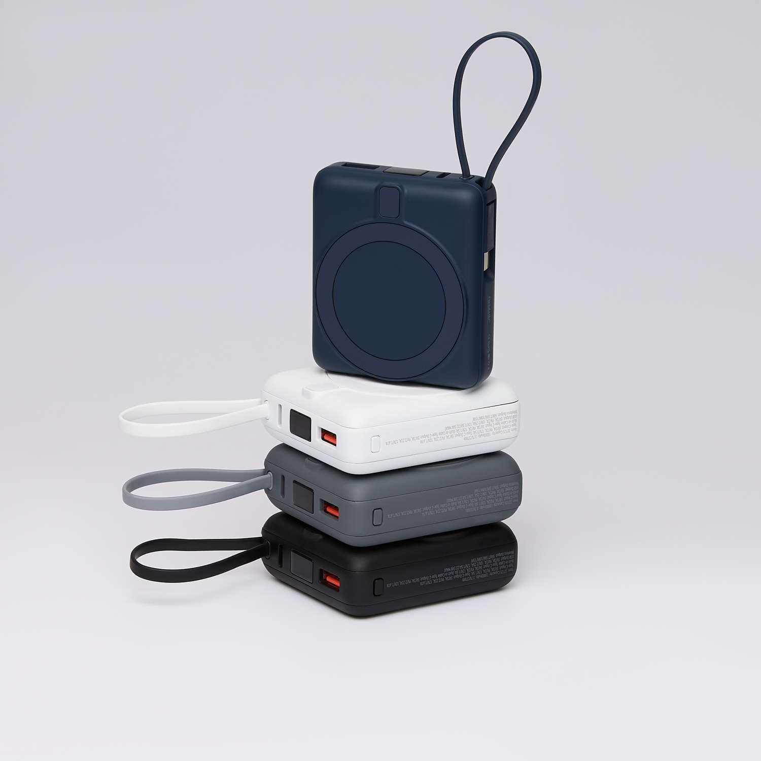 Внешний аккумулятор с подсветкой Ritter PD 10000mAh с функцией беспроводной зарядки 15W, серый / 