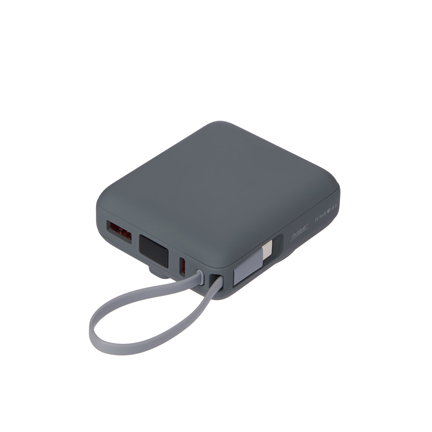 Внешний аккумулятор с подсветкой Ritter PD 10000mAh с функцией беспроводной зарядки 15W, серый / 