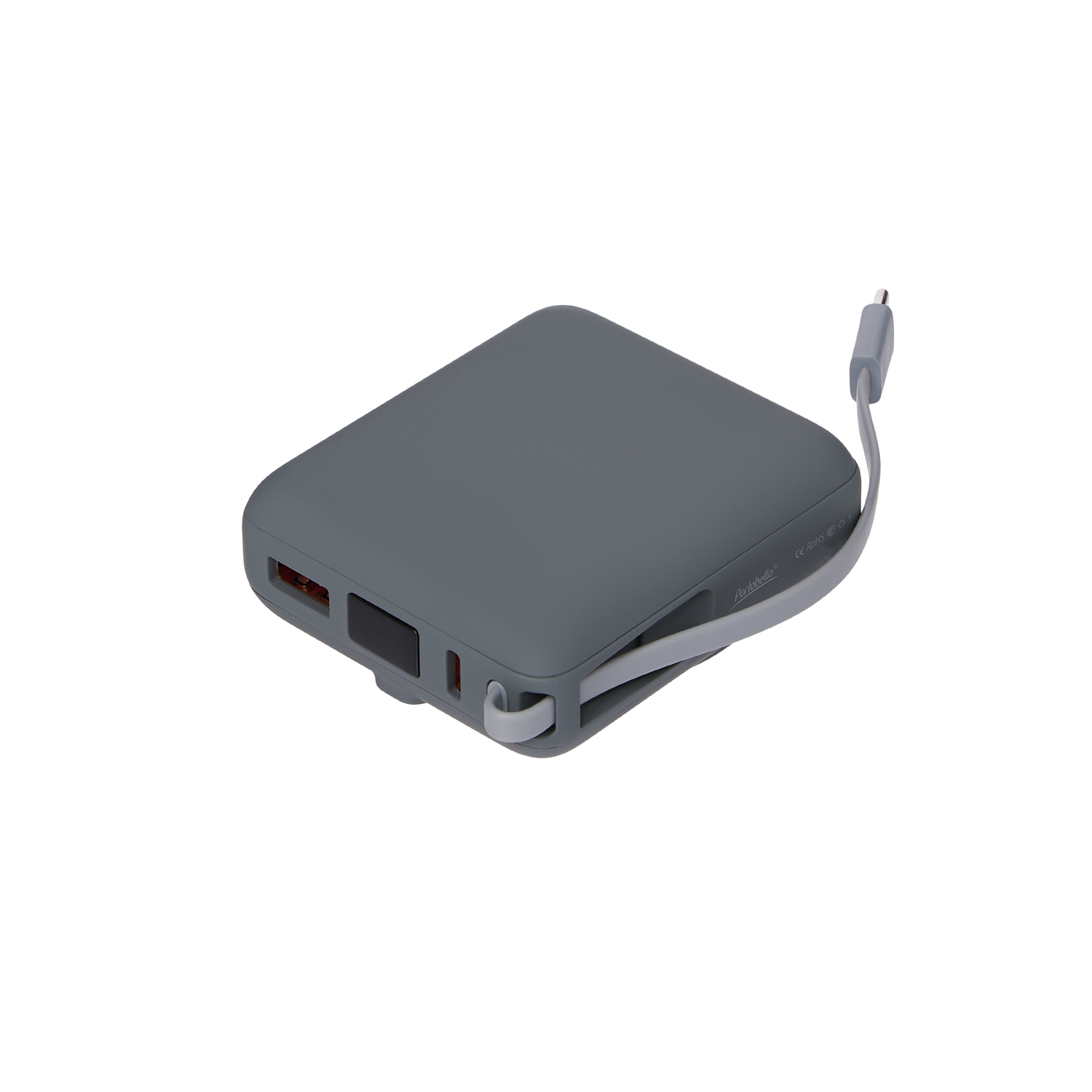 Внешний аккумулятор с подсветкой Ritter PD 10000mAh с функцией беспроводной зарядки 15W, серый / 