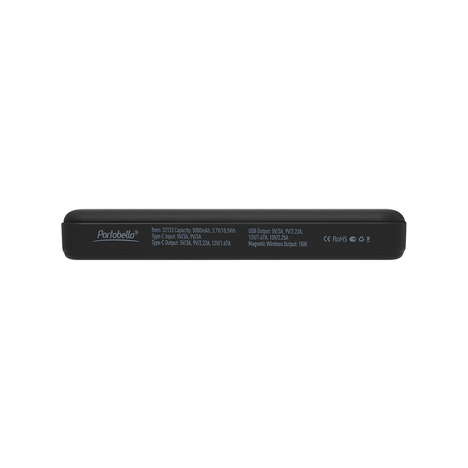 Внешний аккумулятор Largo PD 5000mAh с функцией беспроводной зарядки 15W, черный / 
