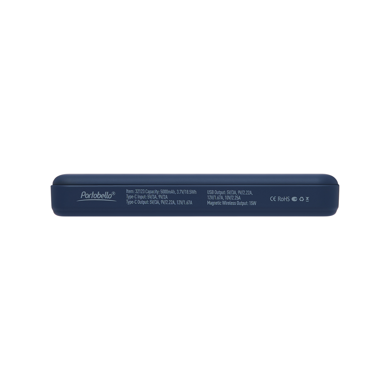 Внешний аккумулятор Largo PD 5000mAh с функцией беспроводной зарядки 15W, синий / 