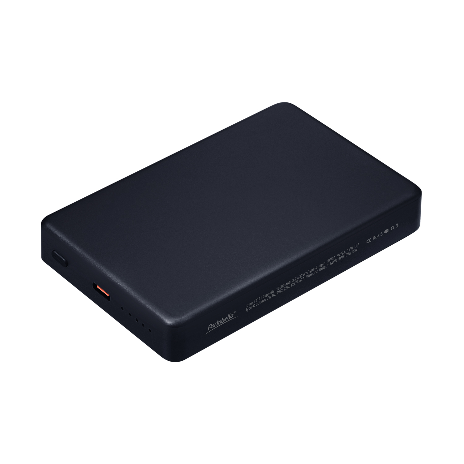 Внешний аккумулятор Atlantis PD Plus 10000mAh с функцией беспроводной зарядки 15W, синий / 