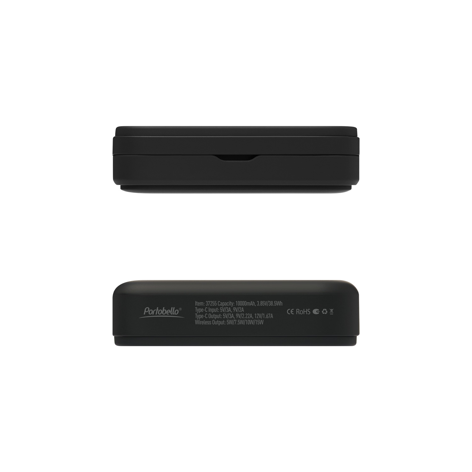 Внешний аккумулятор Union PD 10000mAh с функцией беспроводной зарядки 15W, черный / 