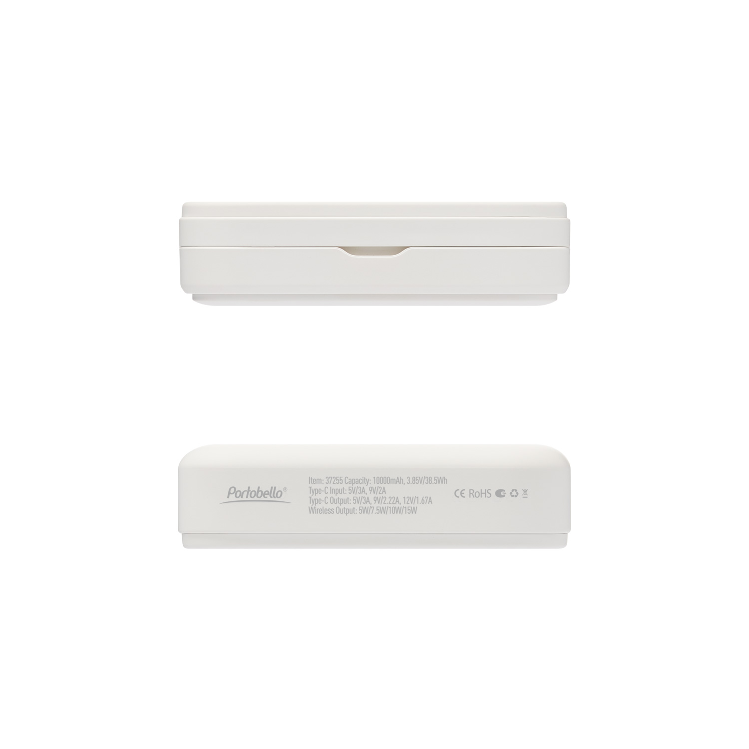 Внешний аккумулятор Union PD 10000mAh с функцией беспроводной зарядки 15W, белый / 
