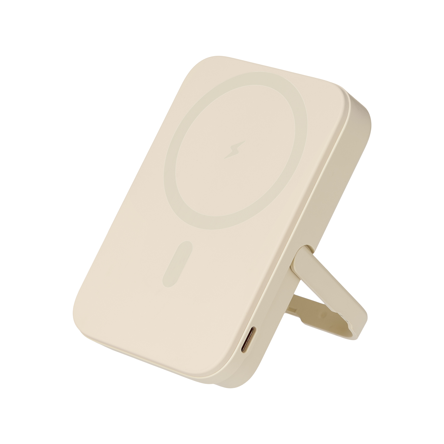 Внешний аккумулятор Union PD 10000mAh с функцией беспроводной зарядки 15W, бежевый / 