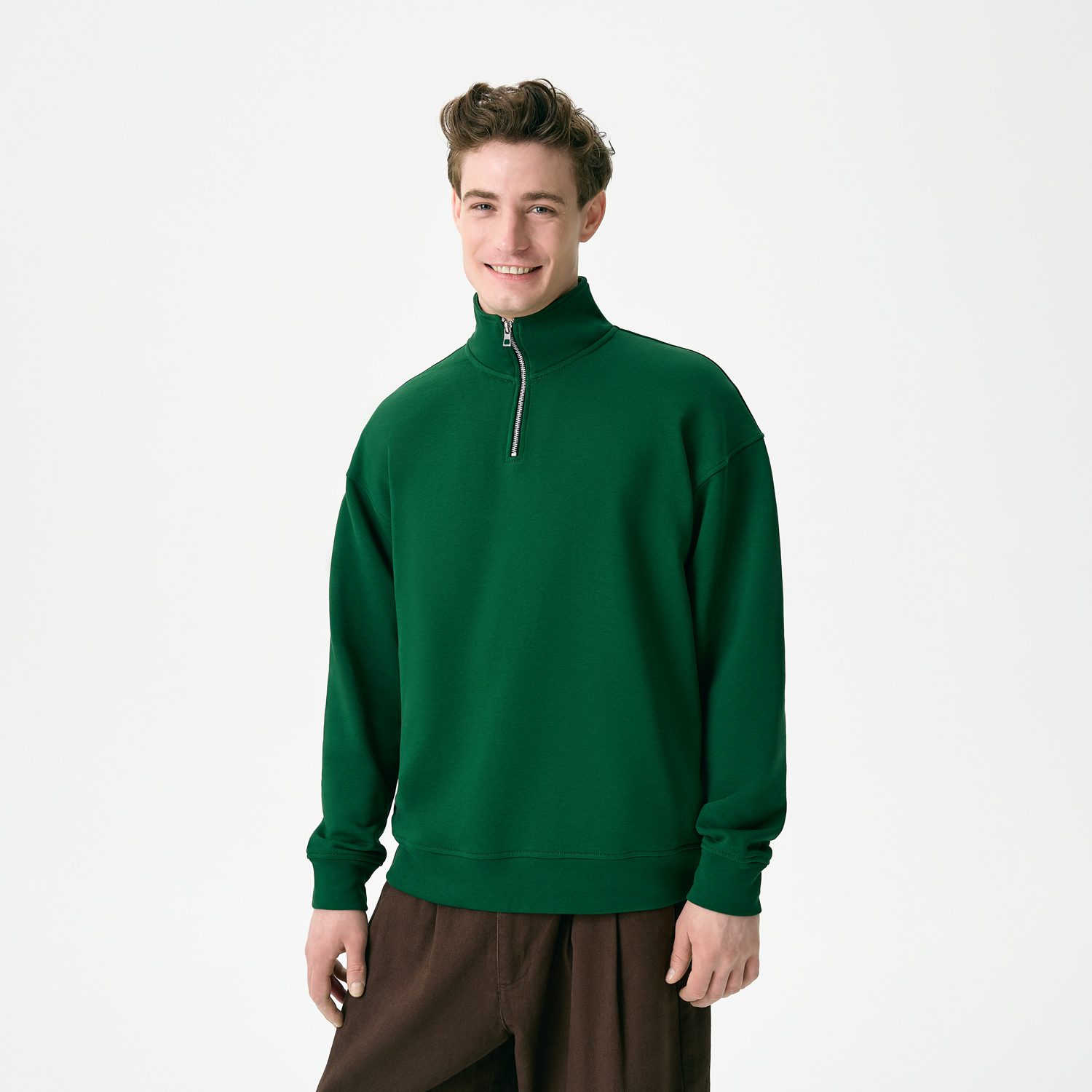 Толстовка на молнии унисекс FLOW, зеленая, размер 3XL/4XL / 