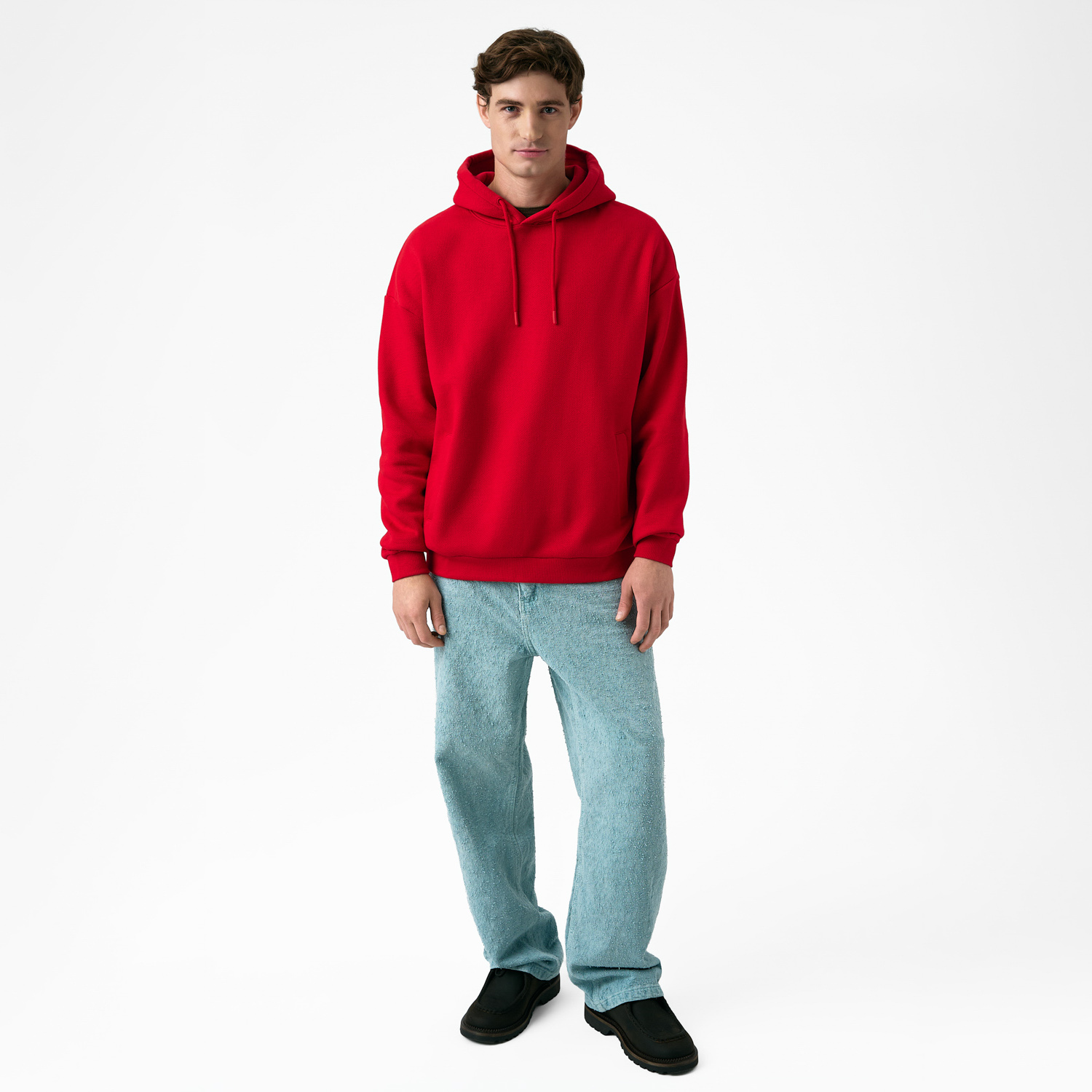 Худи релакс унисекс Баланс, с начесом, красный, размер XL/2XL / 