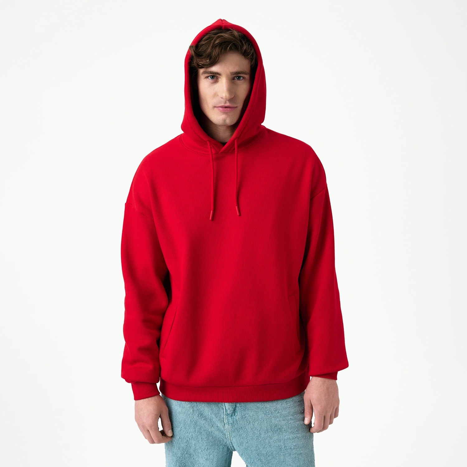 Худи релакс унисекс Баланс, с начесом, красный, размер 3XL/4XL / 