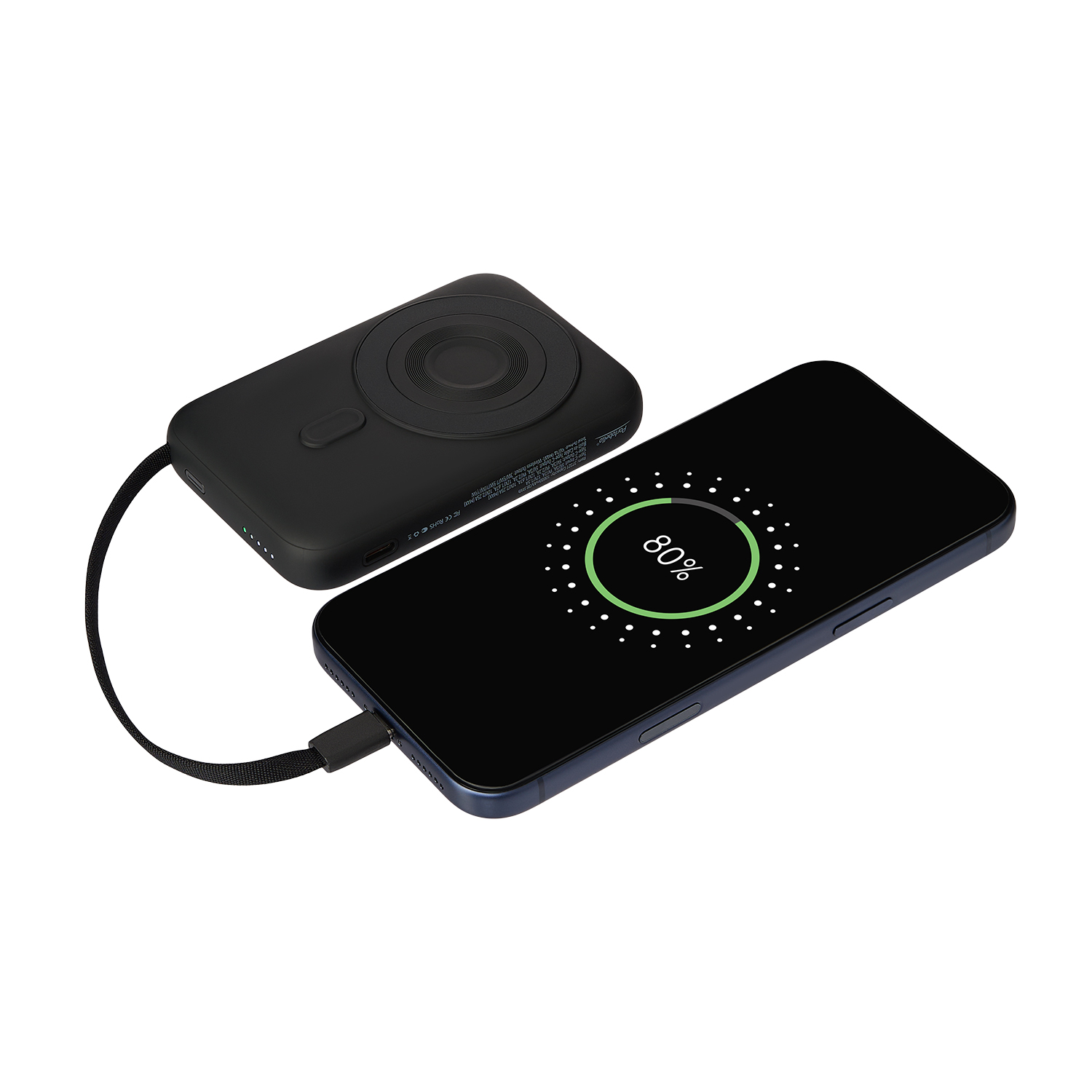 Внешний аккумулятор Комбо (Combo) 4-в-1 10000mAh с функцией беспроводной зарядки 15W, черный / 
