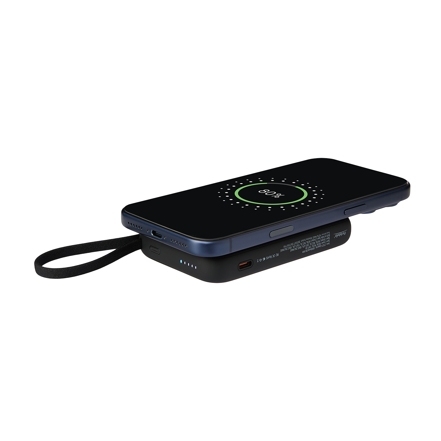 Внешний аккумулятор Комбо (Combo) 4-в-1 10000mAh с функцией беспроводной зарядки 15W, черный / 