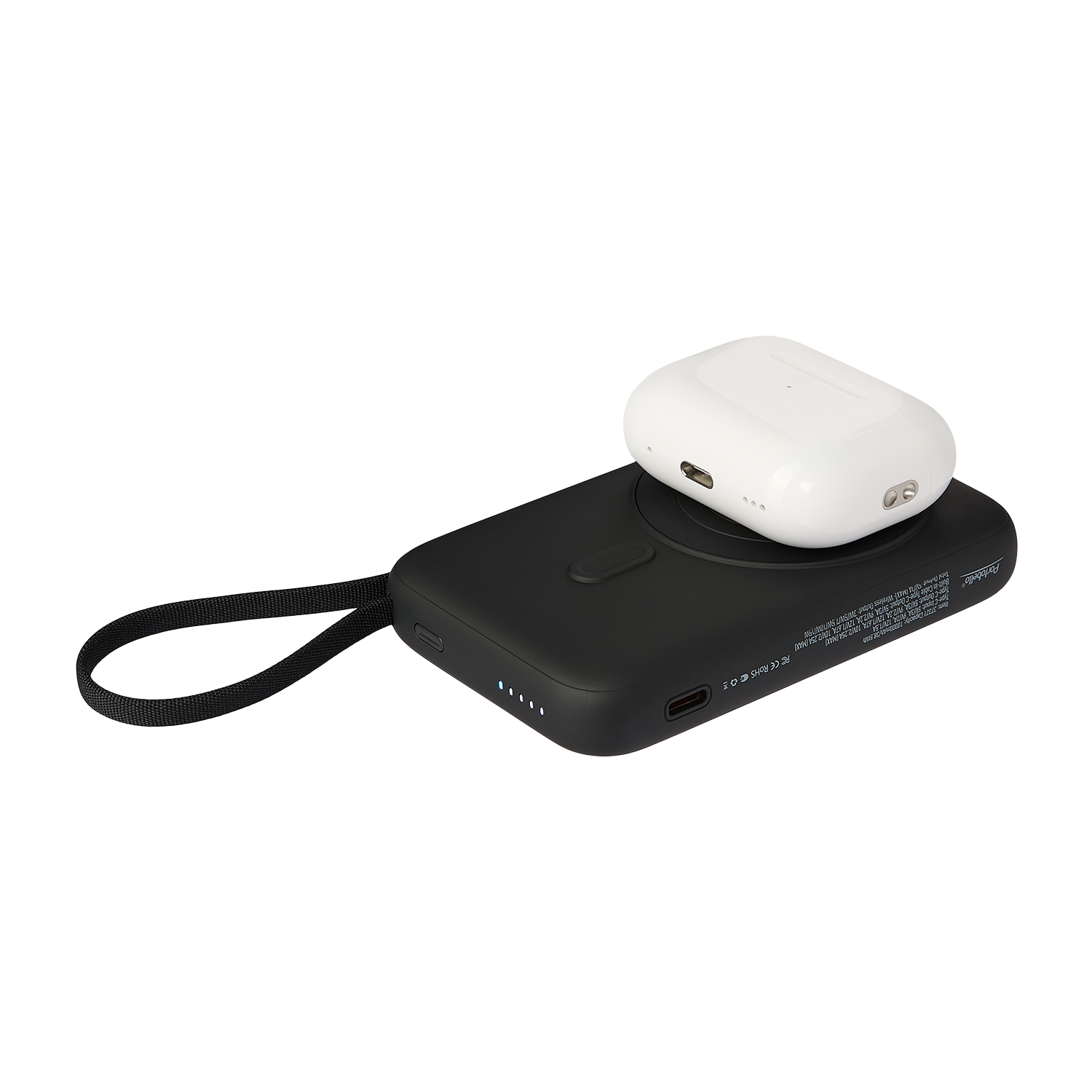 Внешний аккумулятор Комбо (Combo) 4-в-1 10000mAh с функцией беспроводной зарядки 15W, черный / 