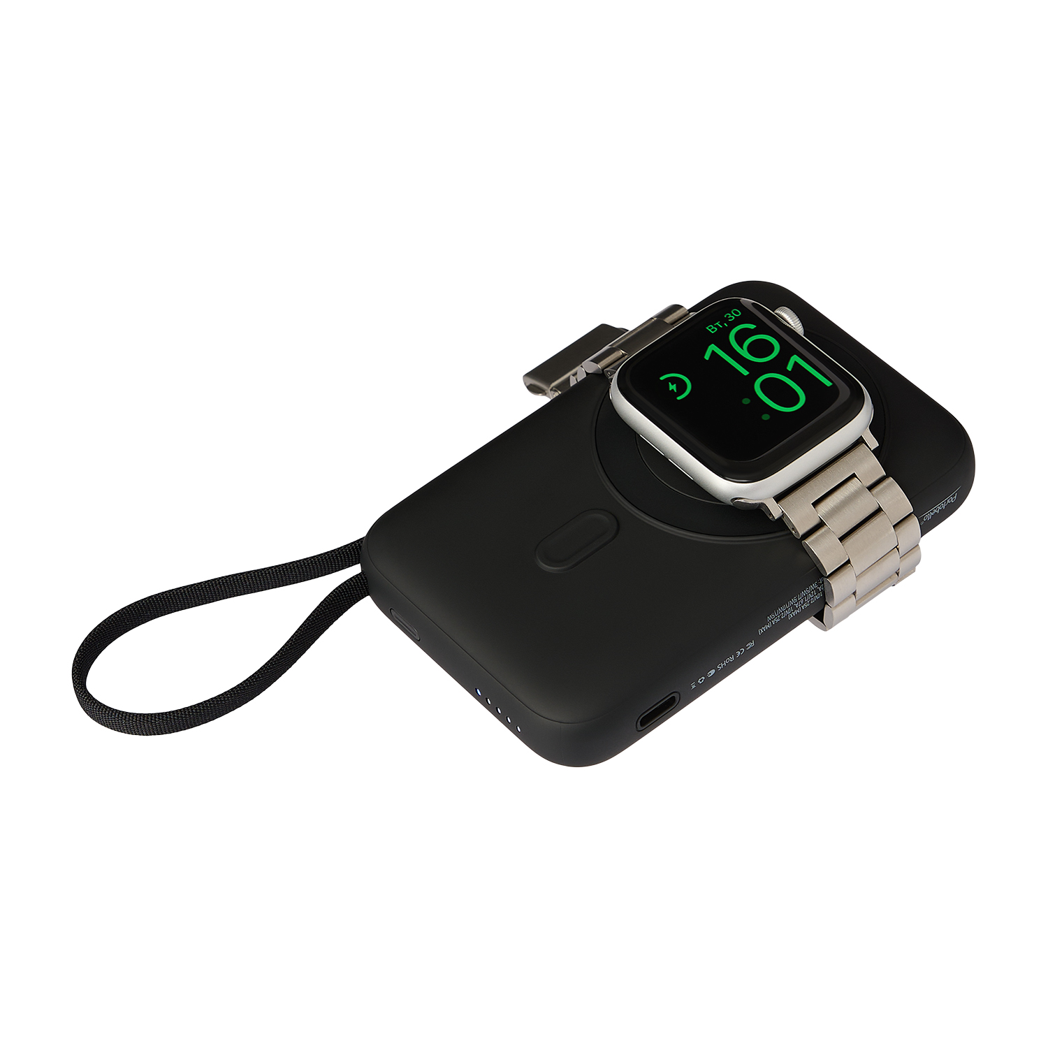 Внешний аккумулятор Комбо (Combo) 4-в-1 10000mAh с функцией беспроводной зарядки 15W, черный / 