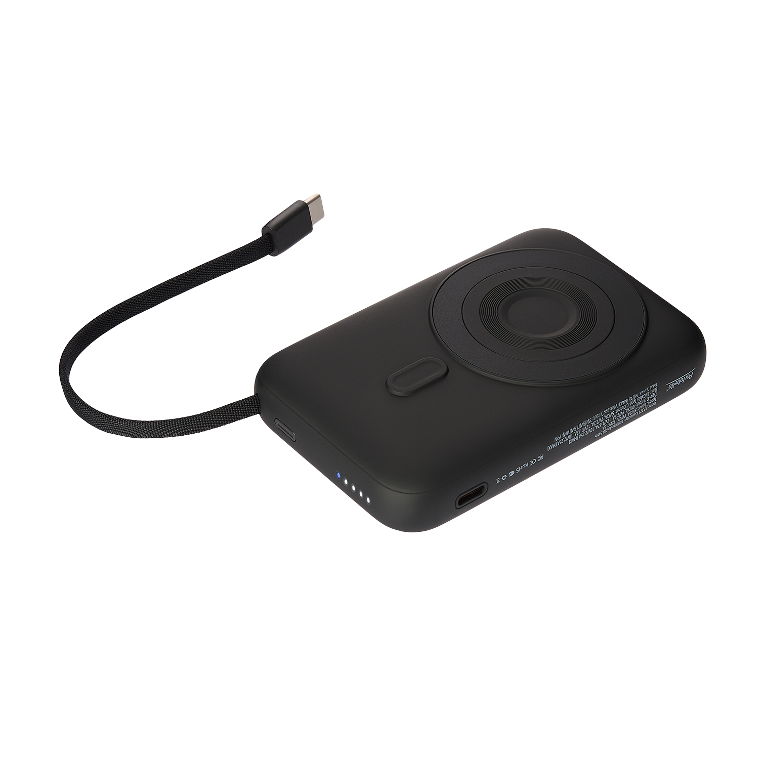 Внешний аккумулятор Комбо (Combo) 4-в-1 10000mAh с функцией беспроводной зарядки 15W, черный / 
