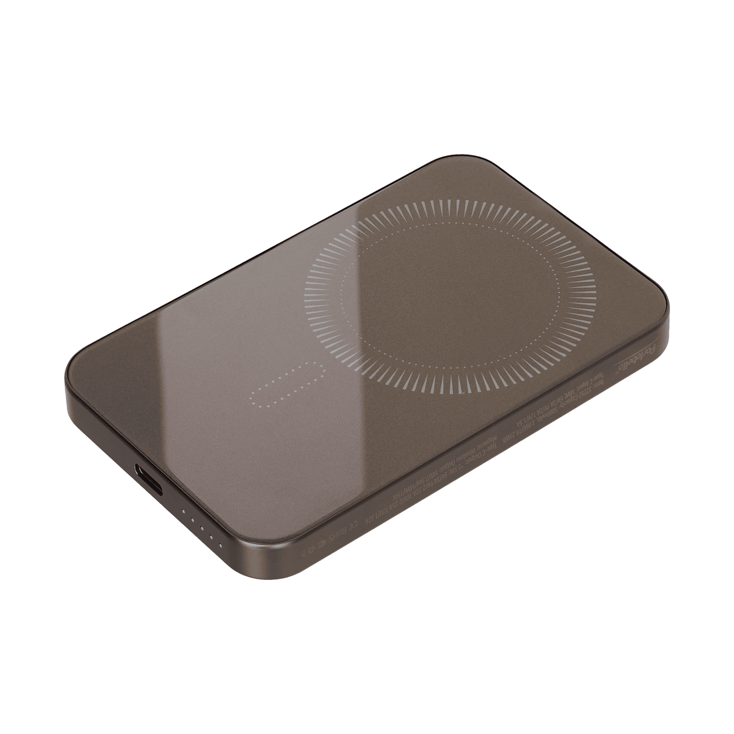 Внешний аккумулятор Артекс PD (Artex PD) 5000mAh с функцией беспроводной зарядки 15W, коричневый / 