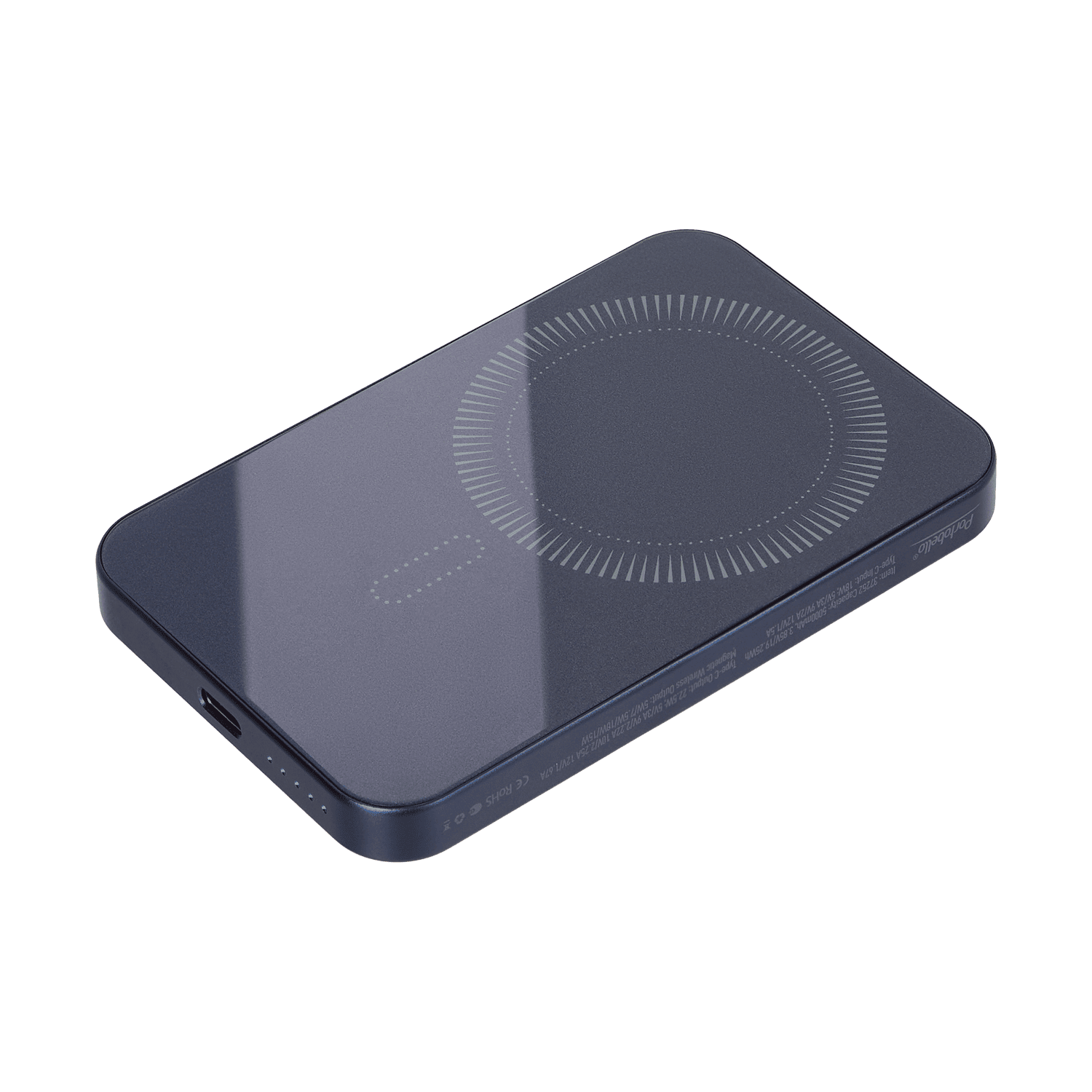 Внешний аккумулятор Артекс PD (Artex PD) 5000mAh с функцией беспроводной зарядки 15W, синий / 