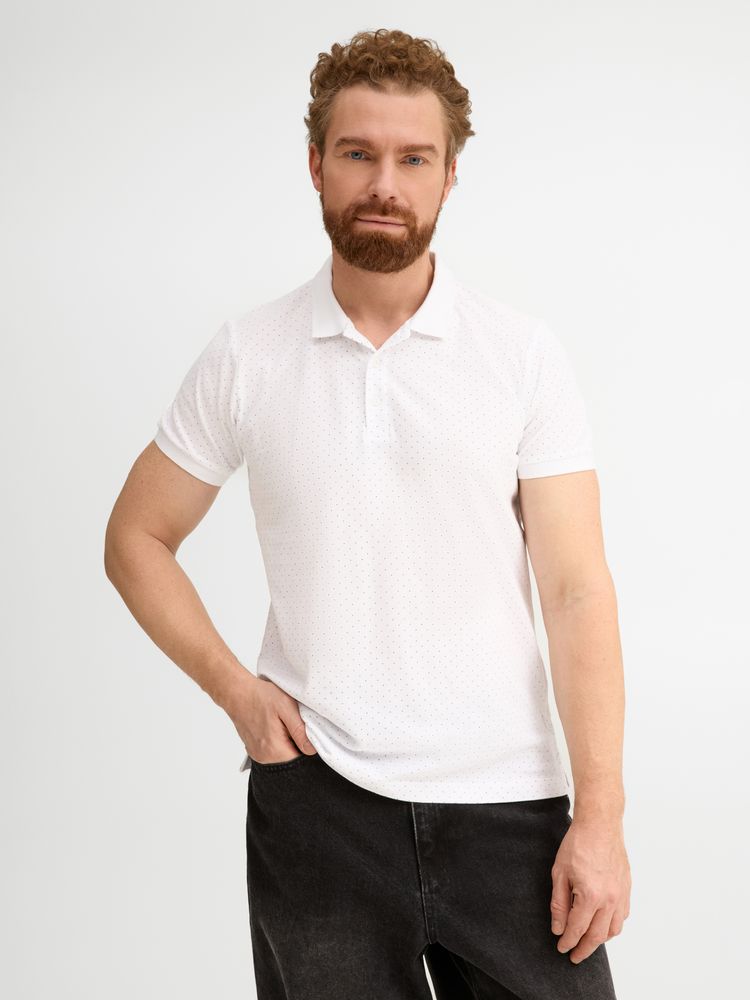 Рубашка поло мужская Brandy Men, белая с темно-синим / Миниатюра модельного (1000)