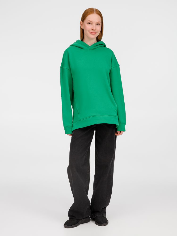 Худи оверсайз унисекс Tolla, зеленое / Миниатюра модельного (1000)