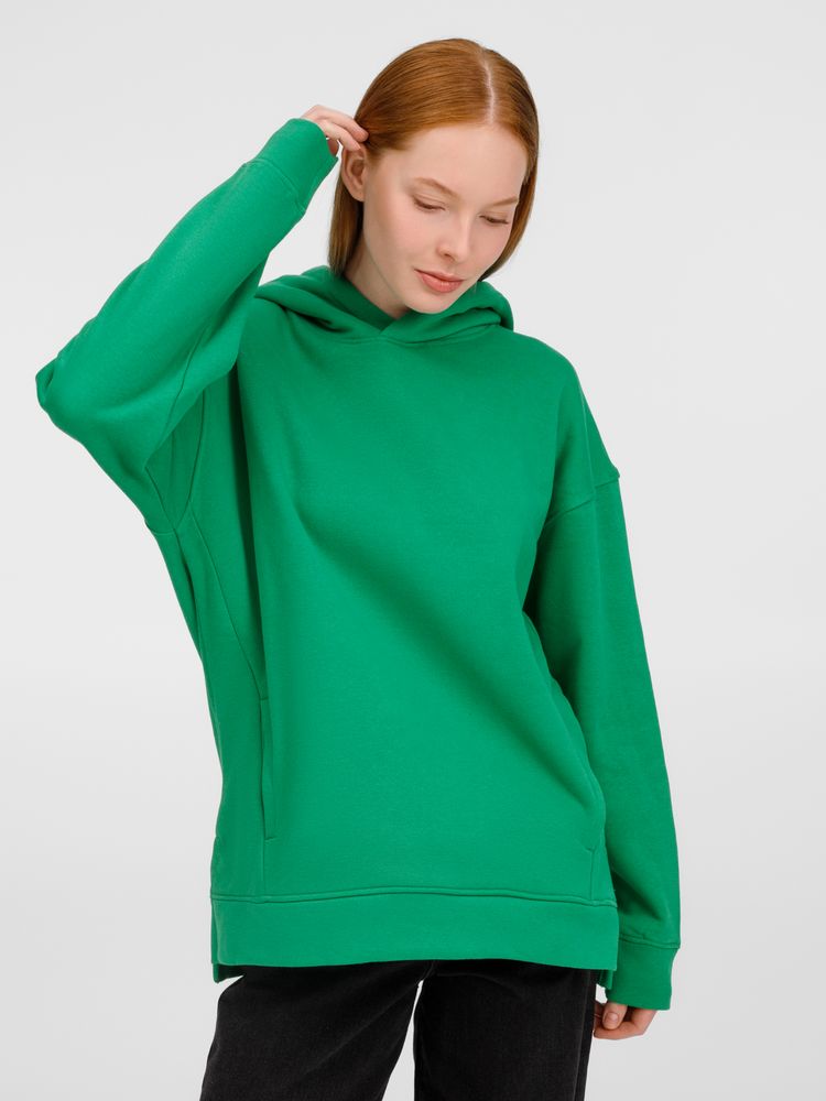 Худи оверсайз унисекс Tolla, зеленое / Миниатюра модельного (1000)
