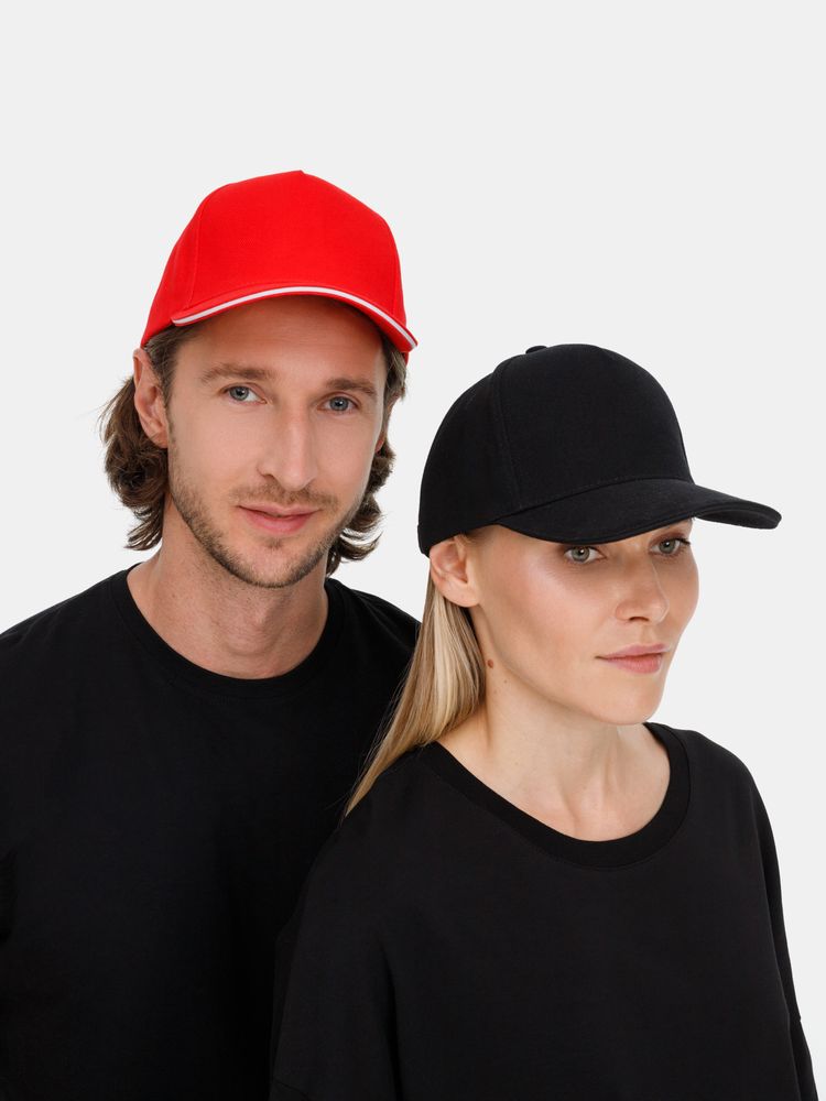 Бейсболка Classic 2.0, красная с белым кантом / Миниатюра модельного (1000)