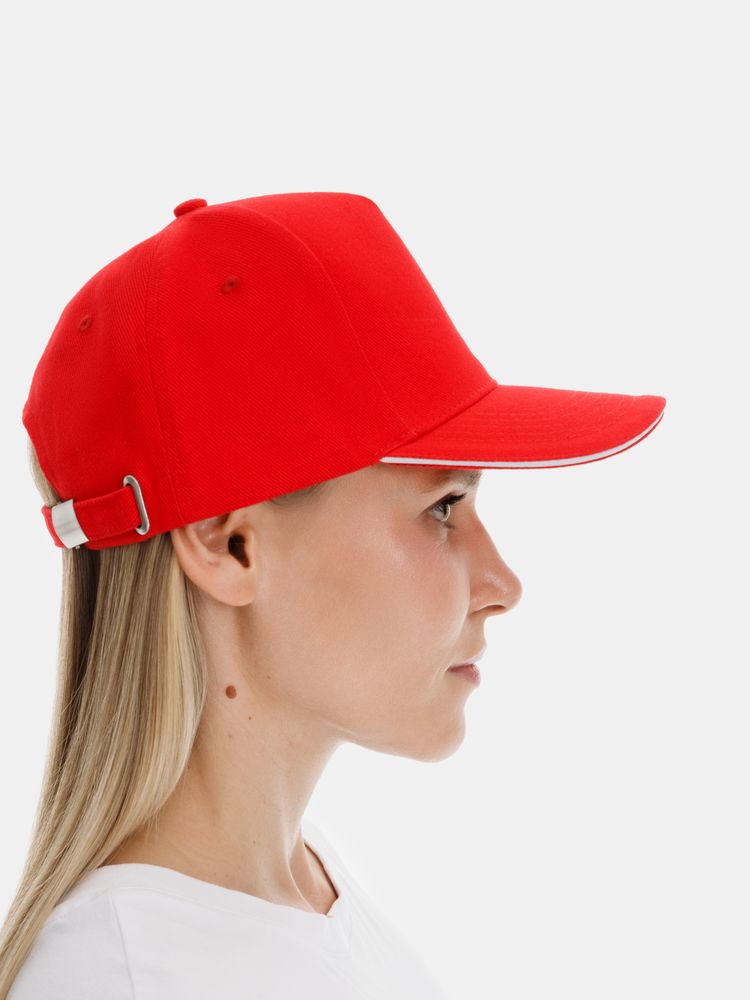 Бейсболка Classic 2.0, красная с белым кантом / Миниатюра модельного (1000)