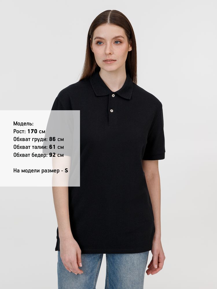 Рубашка поло унисекс Pacific, черная / Миниатюра модельного (1000)