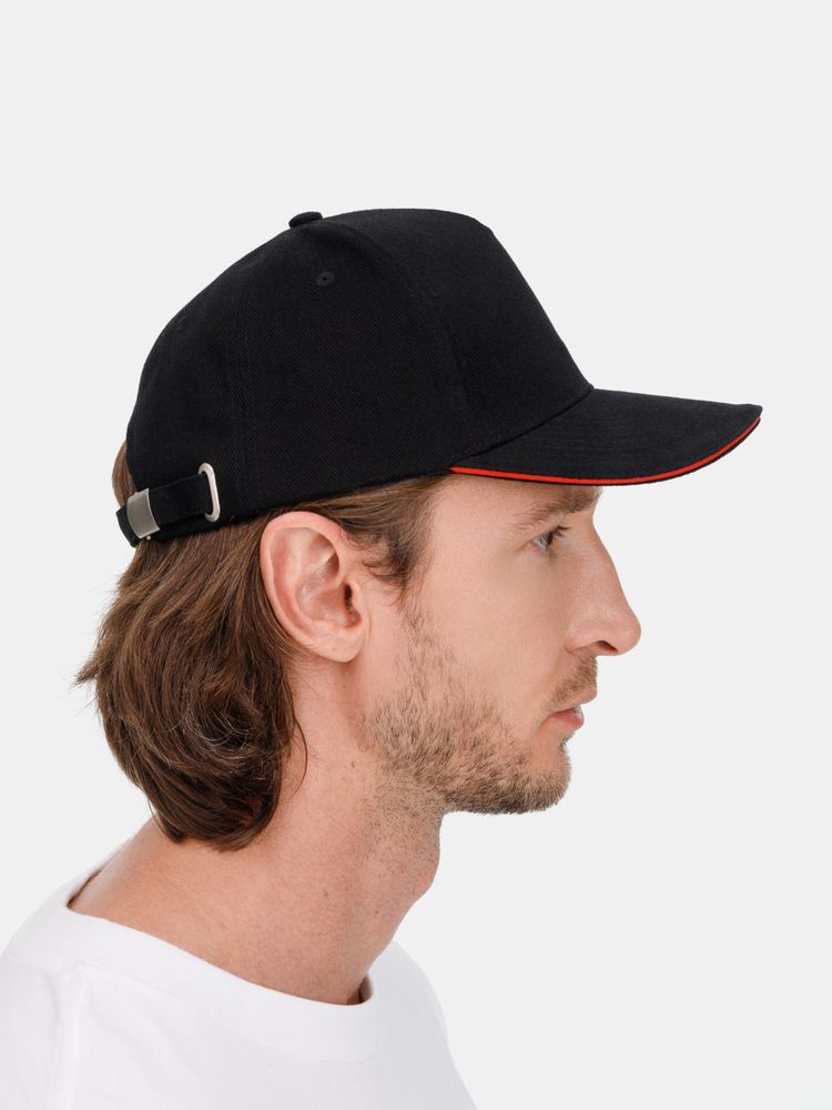 Бейсболка Classic 2.0, черная с красным кантом / Миниатюра модельного (1000)