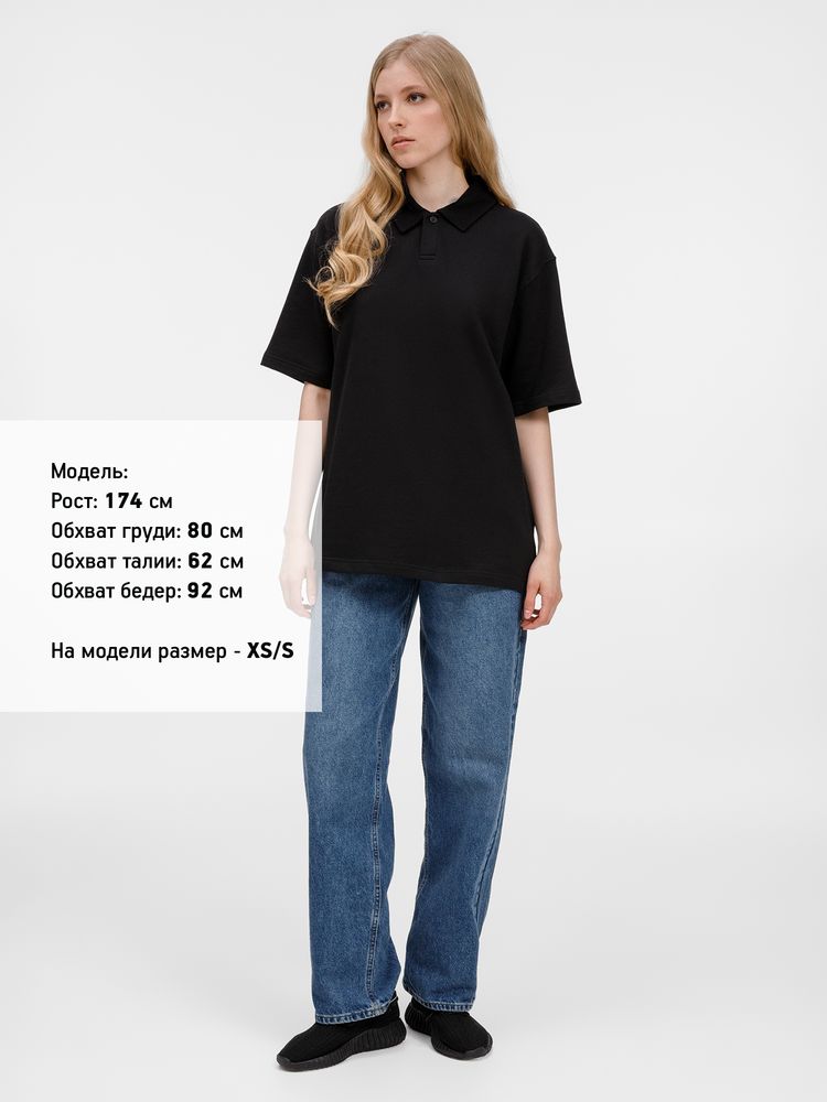 Рубашка поло унисекс Tiimi, черная / Миниатюра модельного (1000)