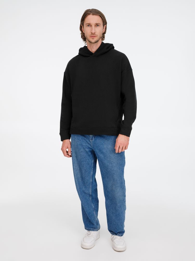 Худи оверсайз унисекс Tolla, черное / Миниатюра модельного (1000)