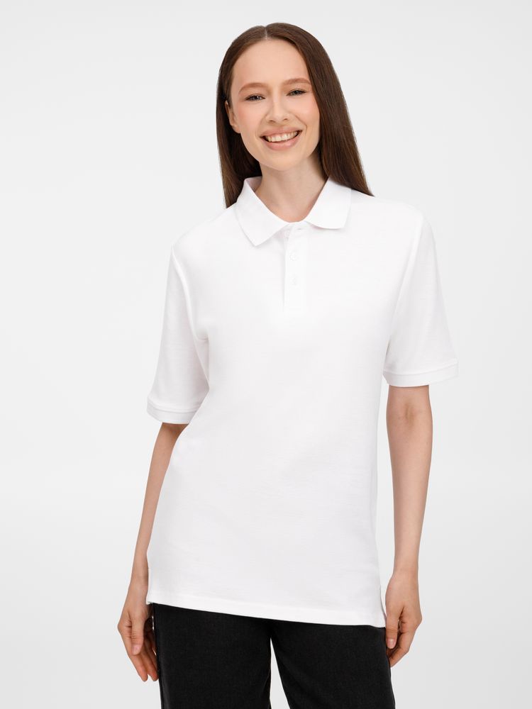 Рубашка поло унисекс Upswing, белая / Миниатюра модельного (1000)