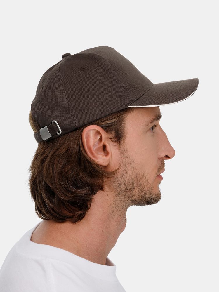 Бейсболка Long Beach, коричневая с бежевым / Миниатюра модельного (1000)