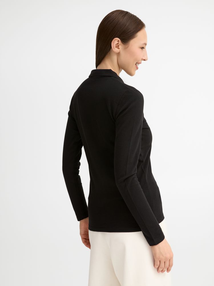 Рубашка поло женская с длинным рукавом Perfect LSL Women, черная / Миниатюра модельного (1000)