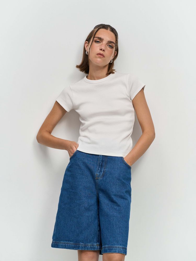 Футболка женская Sara, белая / Миниатюра модельного (1000)