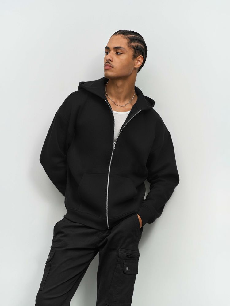 Толстовка унисекс на молнии Jelo, серый меланж / Миниатюра модельного (1000)