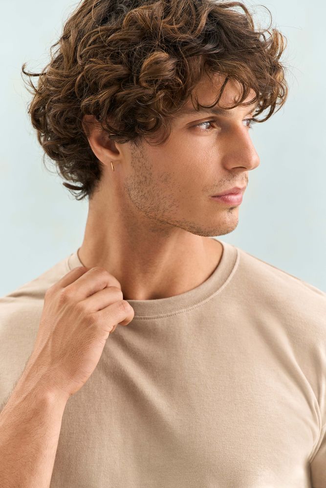 Футболка унисекс Regent 150, серо-бежевая / Миниатюра модельного (1000)