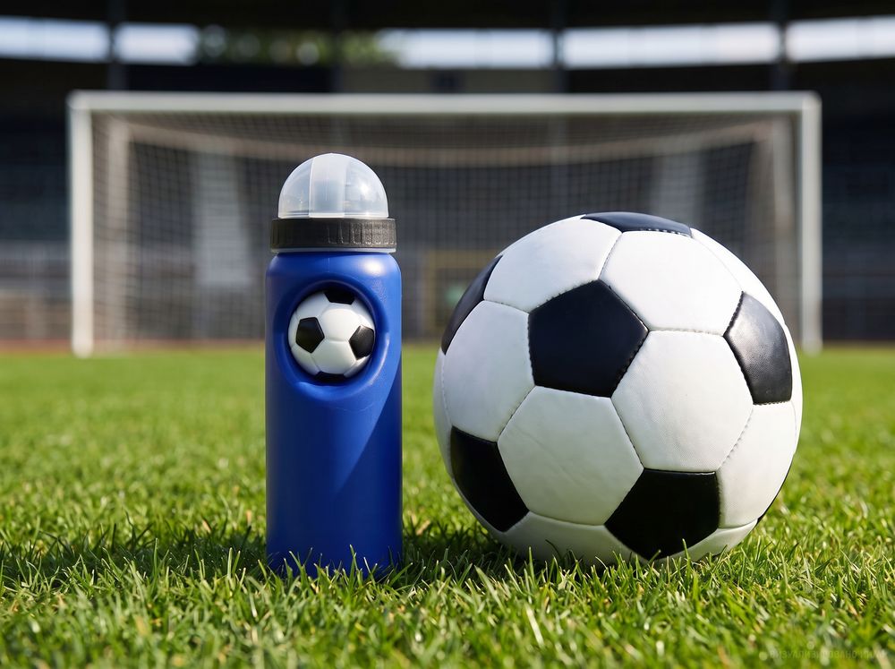 Бутылка с антистрессом Footballer, синяя / Миниатюра имиджевого (1000)